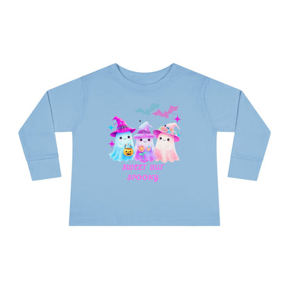 Toddler Long Sleeve Tee - Sweet But Spooky Ghost Design