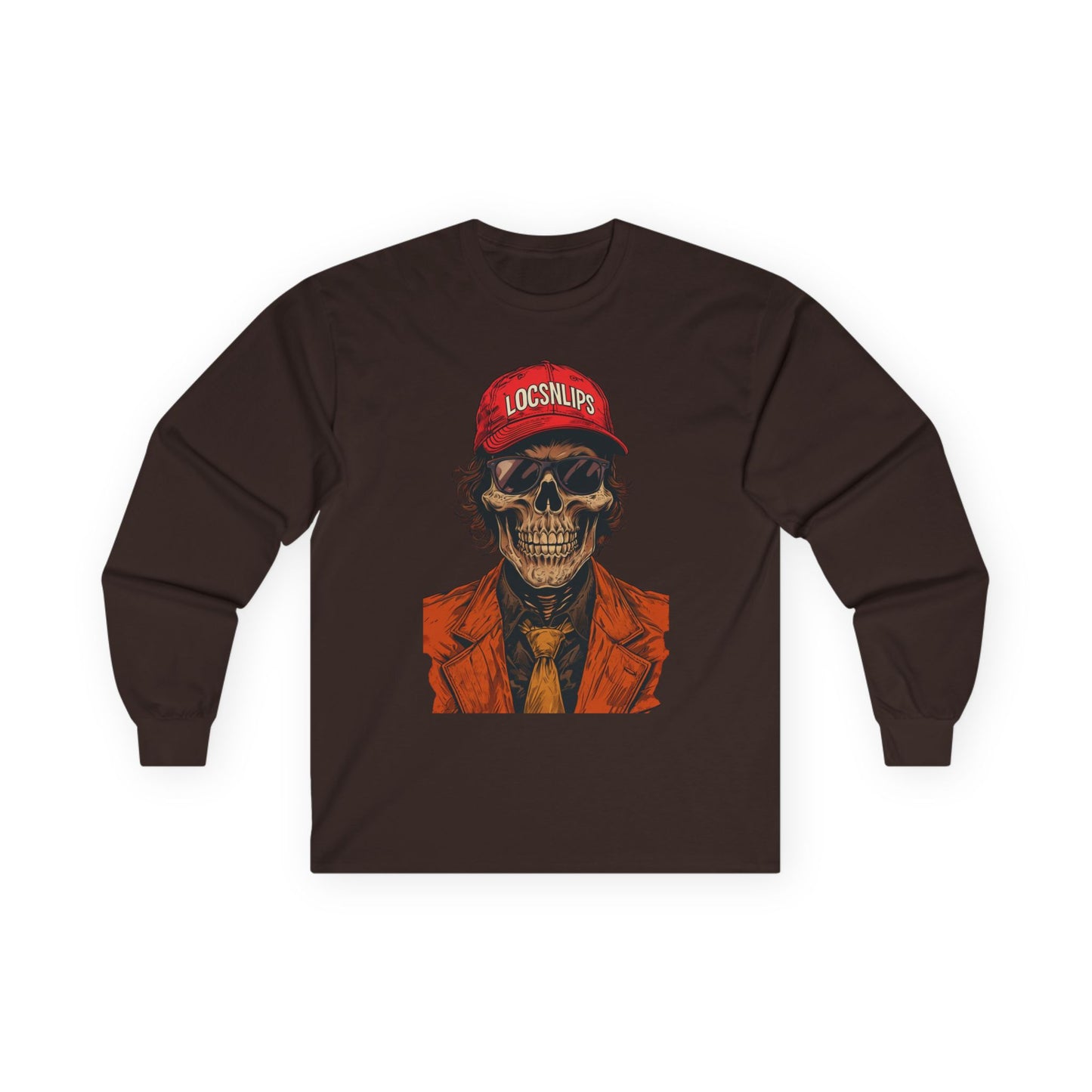 Skull Graphic Tee, Cool Casual Wear, Unisex Long Sleeve Shirt