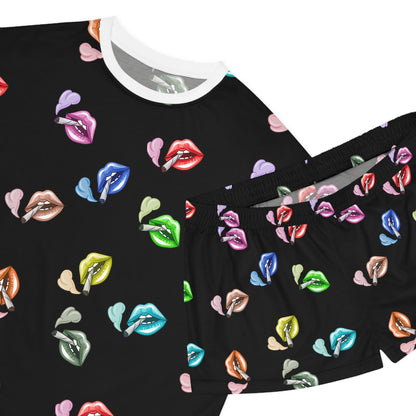 "Lips Loc'D" women's short pajama set