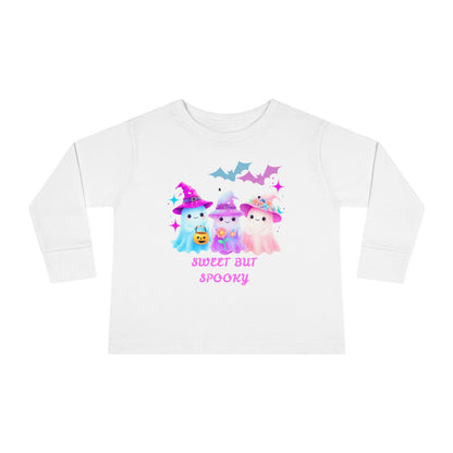 Toddler Long Sleeve Tee - Sweet But Spooky Ghost Design