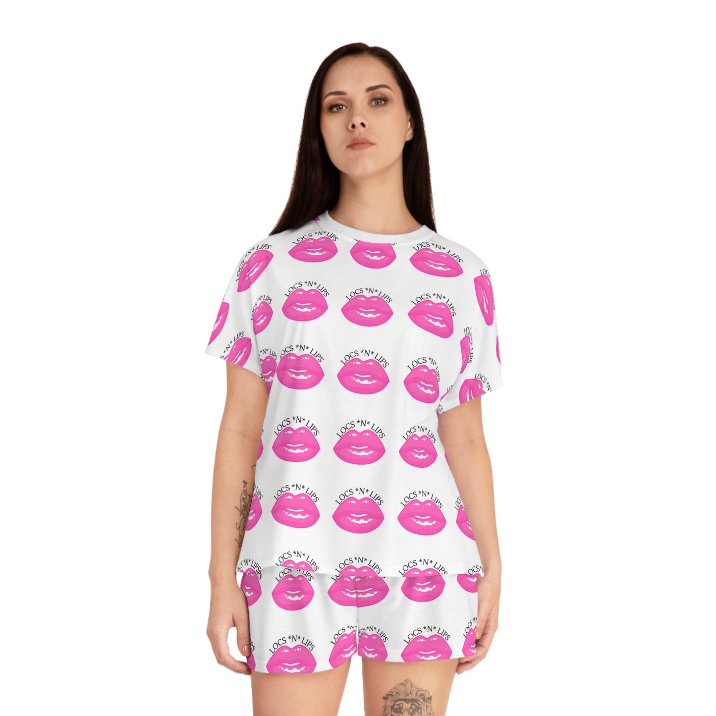 Locs and Lips  Women's Short Pajama Set (AOP)