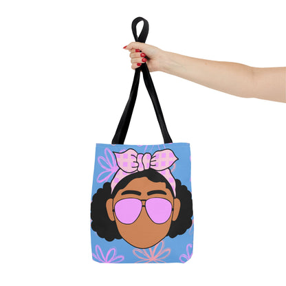Chic Floral Tote Bag with Afro Queen Design