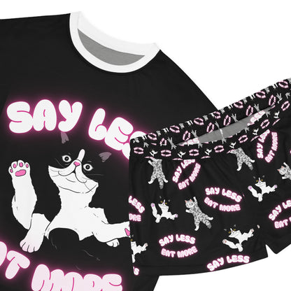Playful Cat-Themed Women's Pajama Set