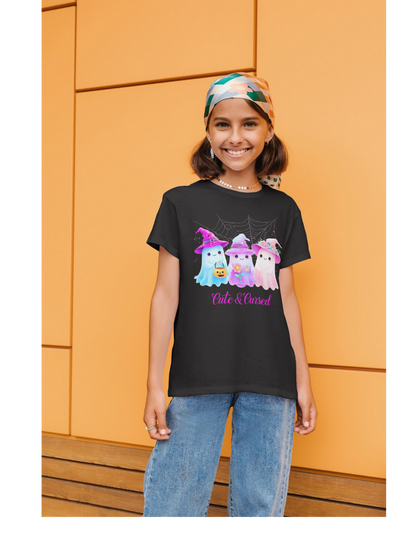 Cute & Cursed Halloween Youth Tee, Trick or Treat T-Shirt
