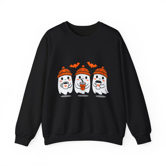 Spooky Ghosts Crewneck Sweatshirt, Halloween Sweatshirt