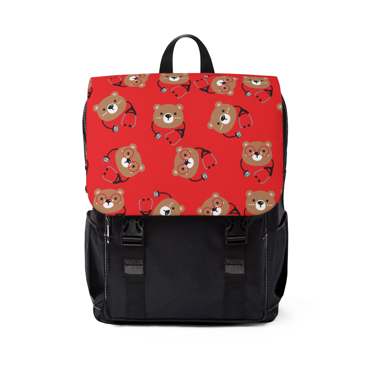 Cute Bear Pattern Unisex Casual Shoulder Backpack