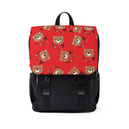 Cute Bear Pattern Unisex Casual Shoulder Backpack