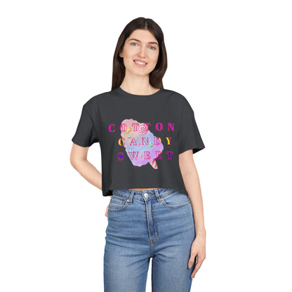 "Cotton Candy Sweet"- Women's Crop Tee