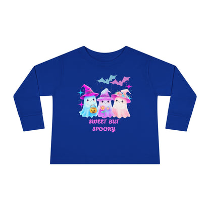 Toddler Long Sleeve Tee - Sweet But Spooky Ghost Design