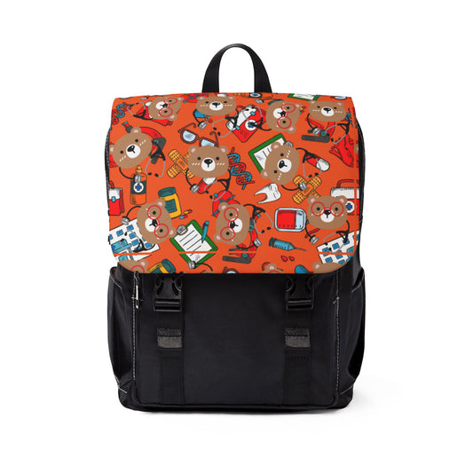 Playful Bear Pattern Unisex Shoulder Backpack