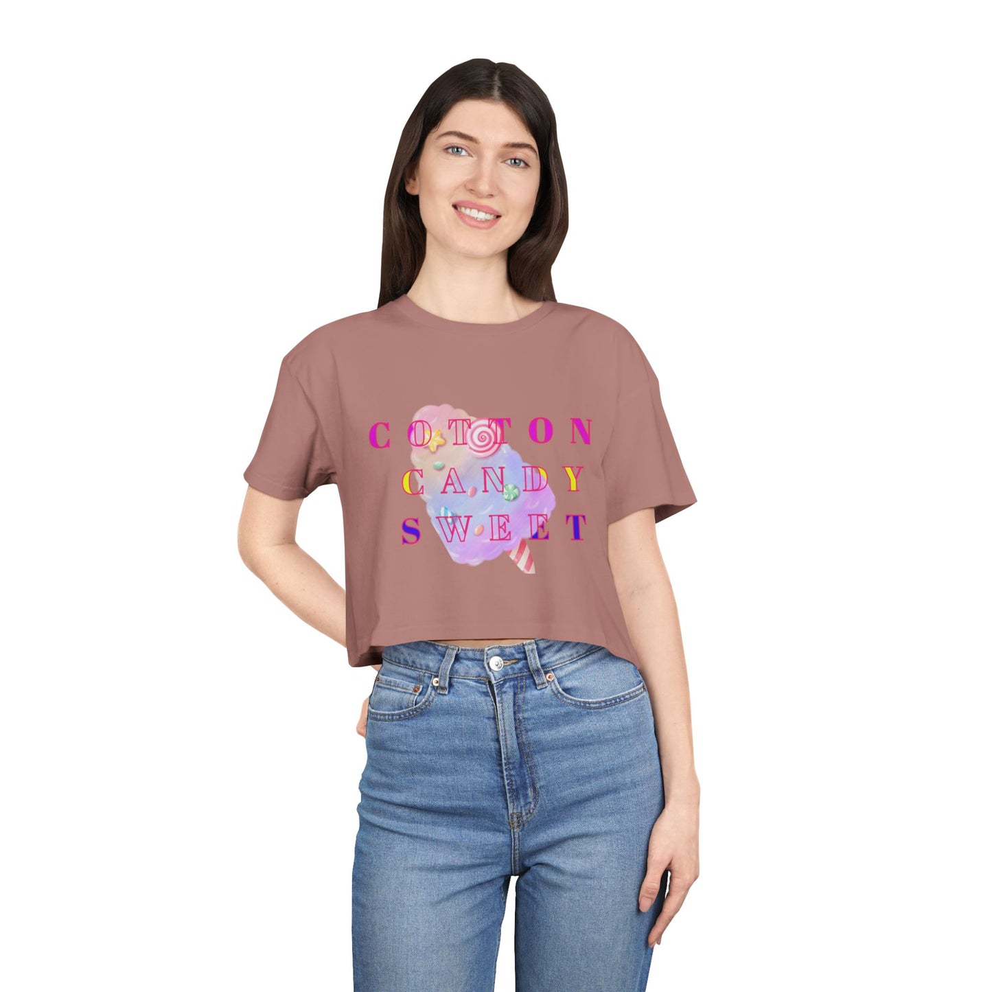 "Cotton Candy Sweet"- Women's Crop Tee