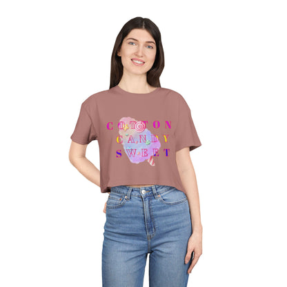 "Cotton Candy Sweet"- Women's Crop Tee