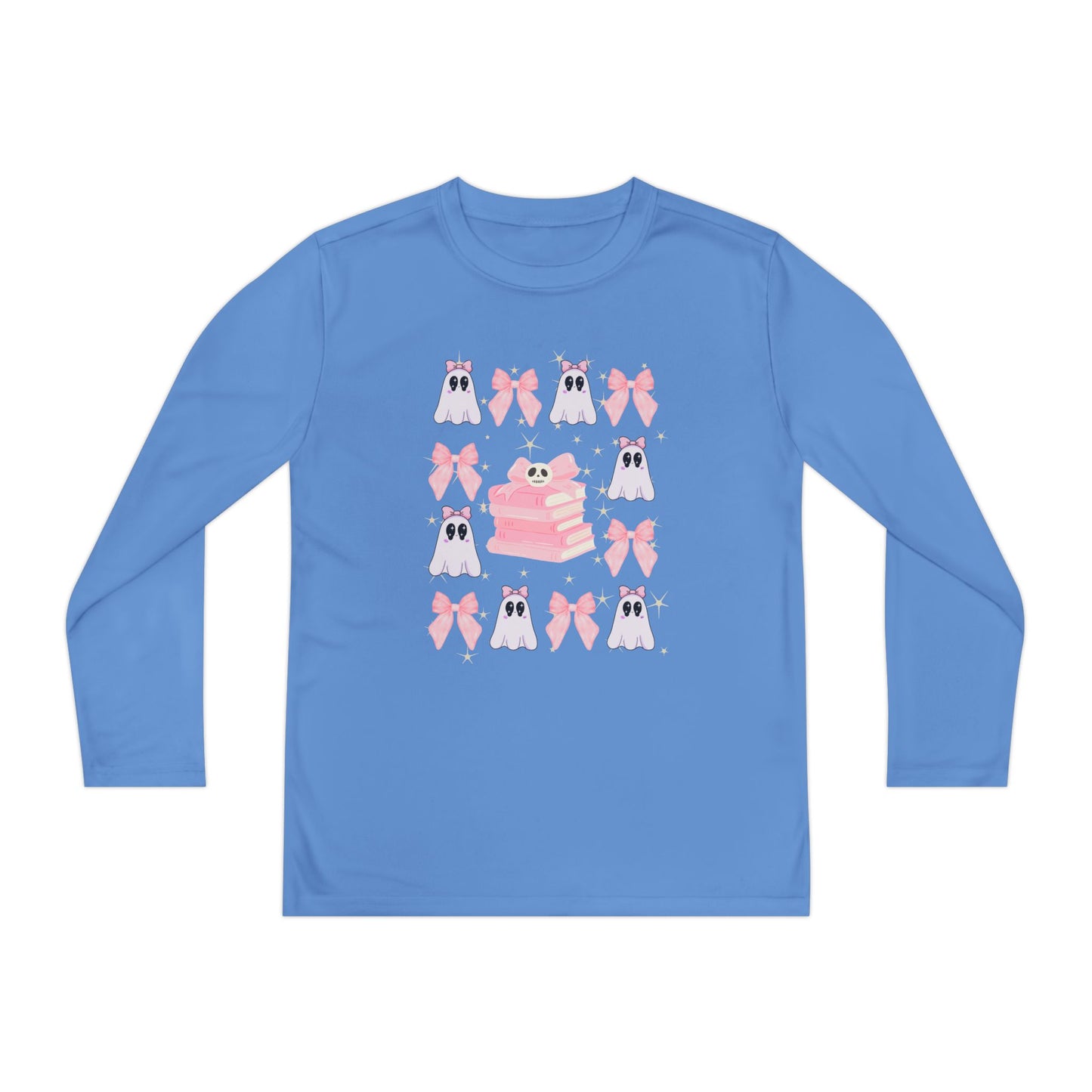 Youth Ghost & Pink Bow Long Sleeve, Kids Long Sleeve T-Shirt