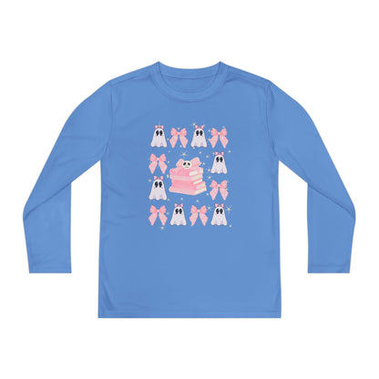 Youth Ghost & Pink Bow Long Sleeve, Kids Long Sleeve T-Shirt