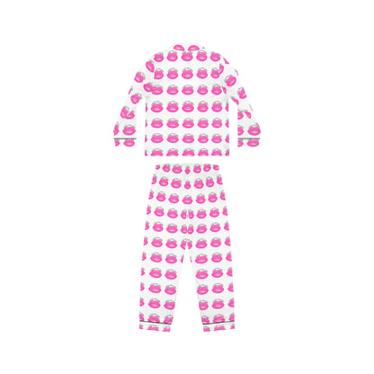 (AOP) Locs and Lips design| satin Pajamas