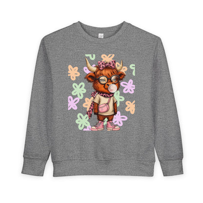 Cute Toddler Sweatshirt with Floral Animal Design