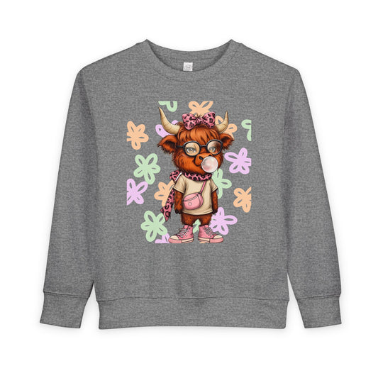 Cute Toddler Sweatshirt with Floral Animal Design
