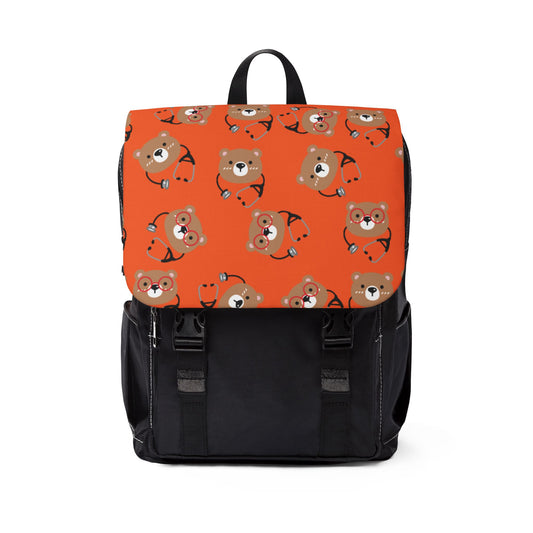 Cute Bear Pattern Unisex Casual Shoulder Backpack