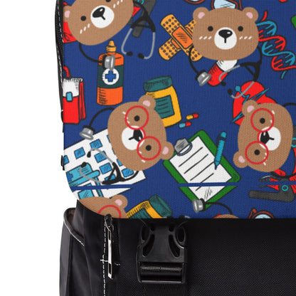 Playful Bear Pattern Unisex Shoulder Backpack