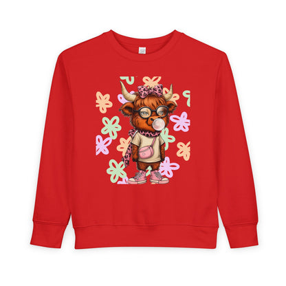 Cute Toddler Sweatshirt with Floral Animal Design