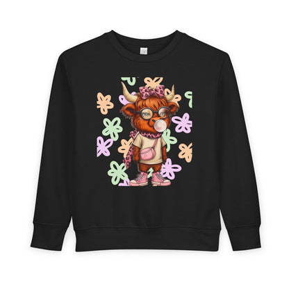 Cute Toddler Sweatshirt with Floral Animal Design
