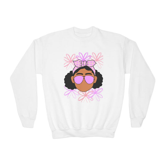 Youth Graphic Sweatshirt with Floral Design
