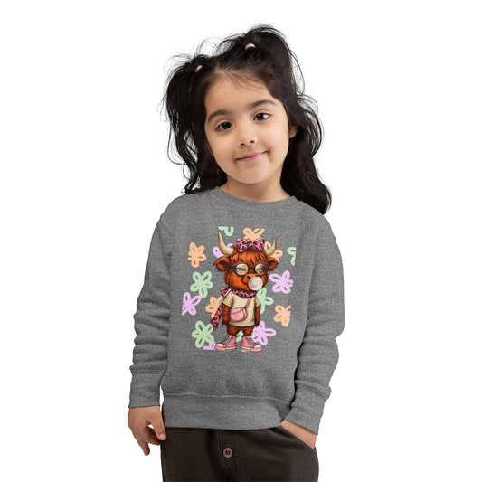 Cute Toddler Sweatshirt with Floral Animal Design