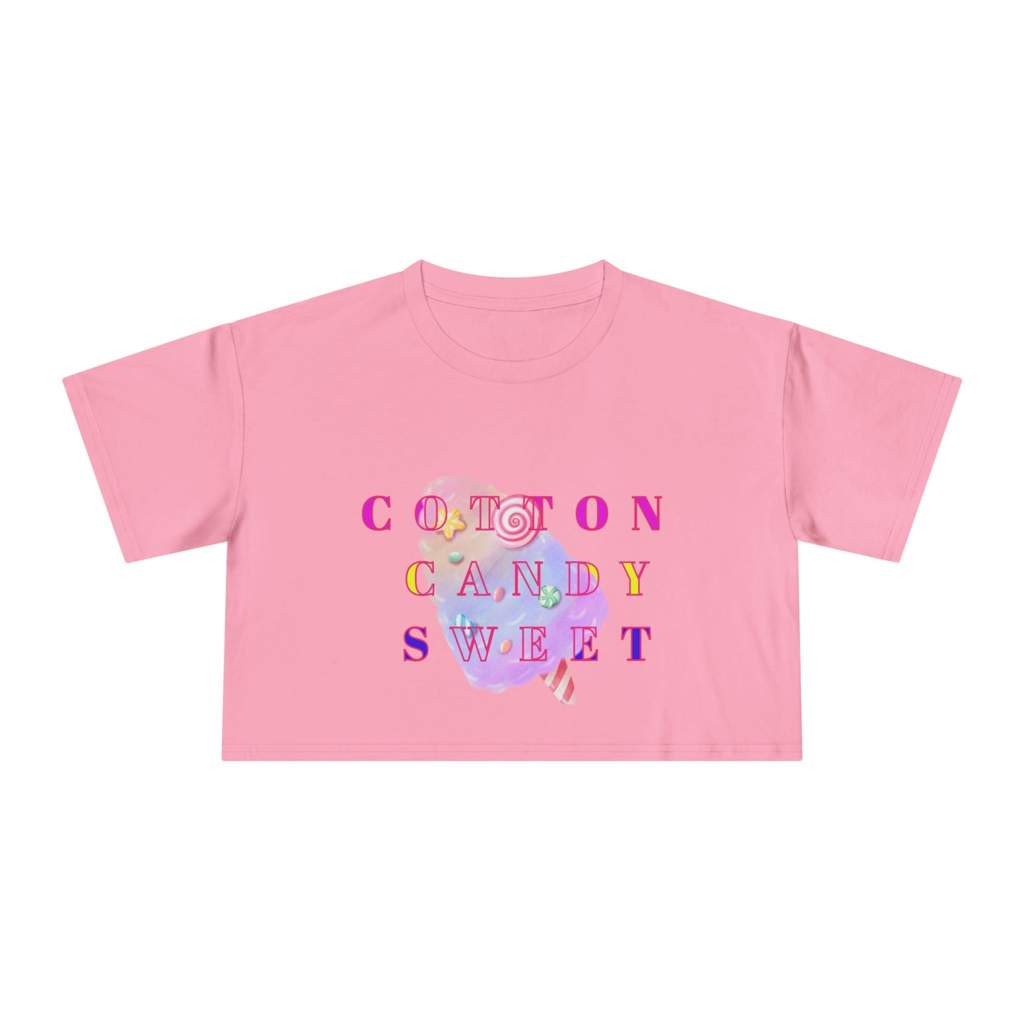 "Cotton Candy Sweet"- Women's Crop Tee