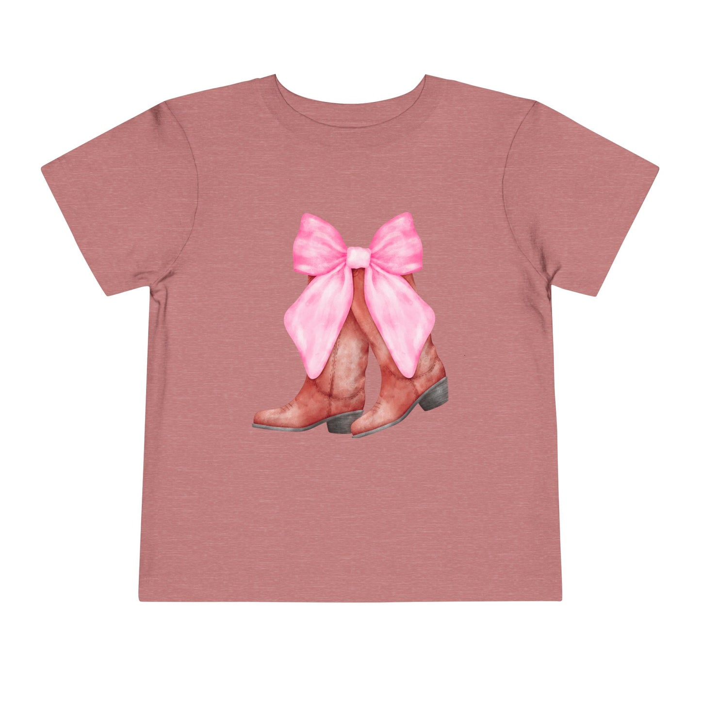 Cute Toddler Tee with Pink Bow Boots Design