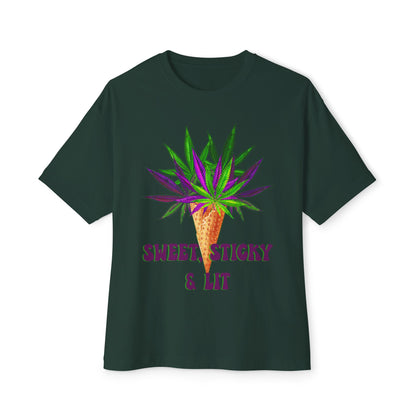 Sweet Sticky and Lit" Unisex Oversized Boxy Tee