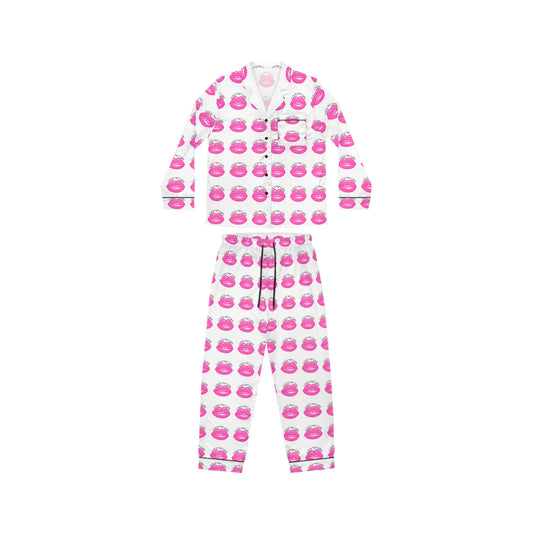 (AOP) Locs and Lips design| satin Pajamas