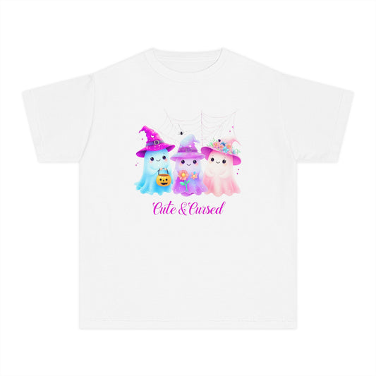 Cute & Cursed Halloween Youth Tee, Trick or Treat T-Shirt