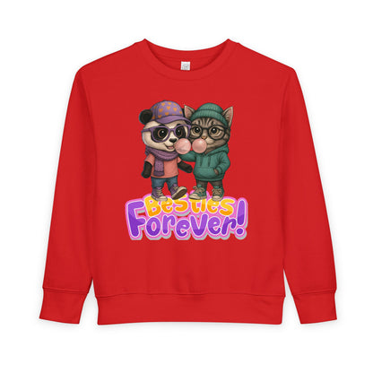Toddler Sweatshirt - Besties Forever, Cute Friendship
