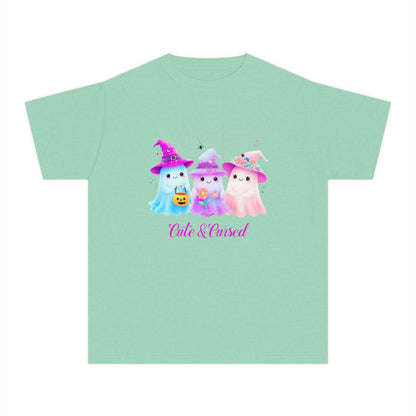 Cute & Cursed Halloween Youth Tee, Trick or Treat T-Shirt