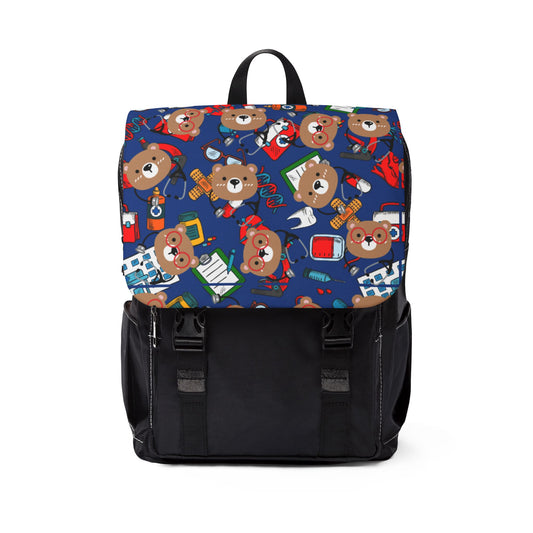 Playful Bear Pattern Unisex Shoulder Backpack