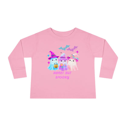 Toddler Long Sleeve Tee - Sweet But Spooky Ghost Design