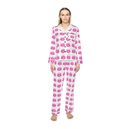 (AOP) Locs and Lips design| satin Pajamas