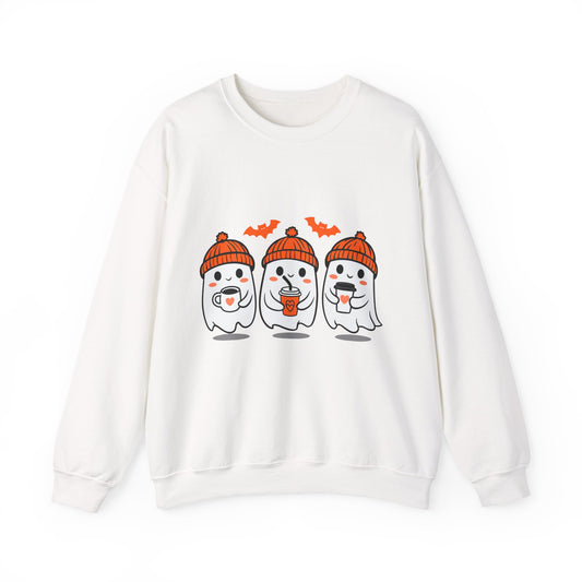 Spooky Ghosts Crewneck Sweatshirt, Halloween Sweatshirt