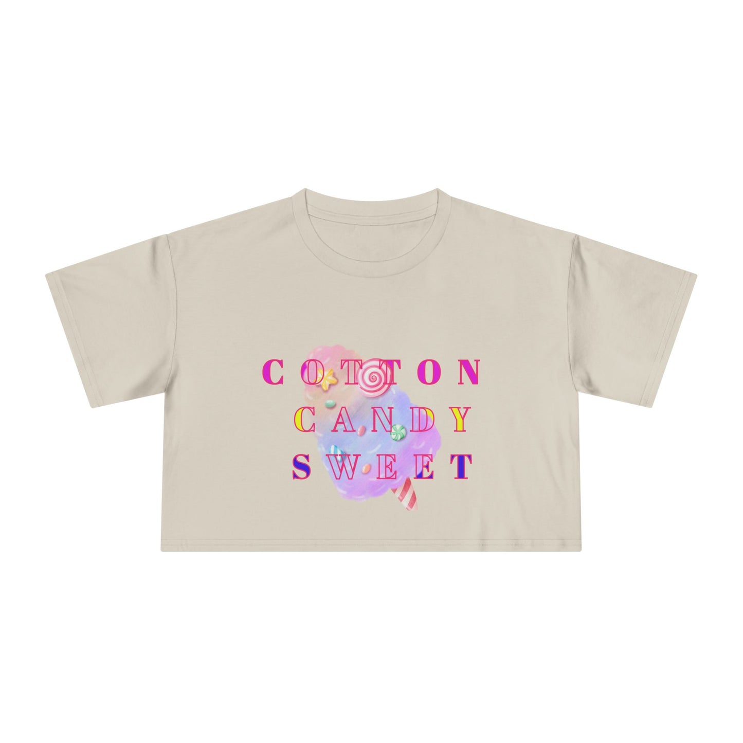 "Cotton Candy Sweet"- Women's Crop Tee