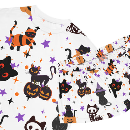 Halloween Cat Pajama Set, Cozy Sleepwear for Women