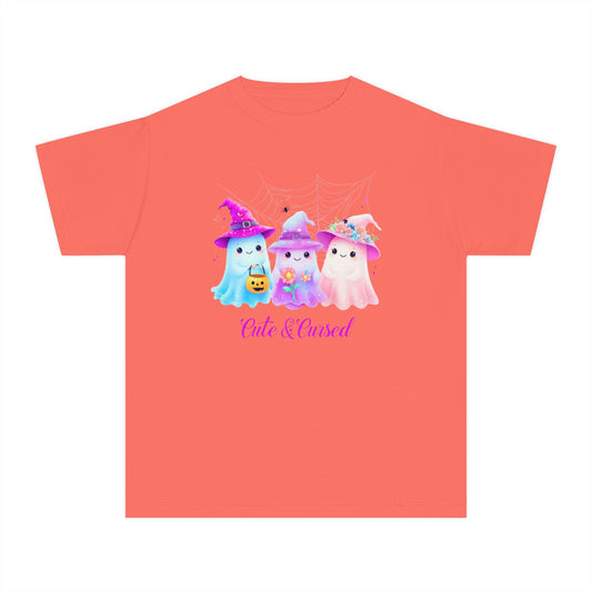 Cute & Cursed Halloween Youth Tee, Trick or Treat T-Shirt