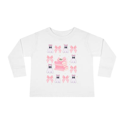 Toddler Long Sleeve Tee with Cute Bunnies and Bows Design