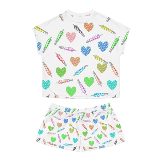 "Joint Love" Women's Short Pajama Set (AOP)