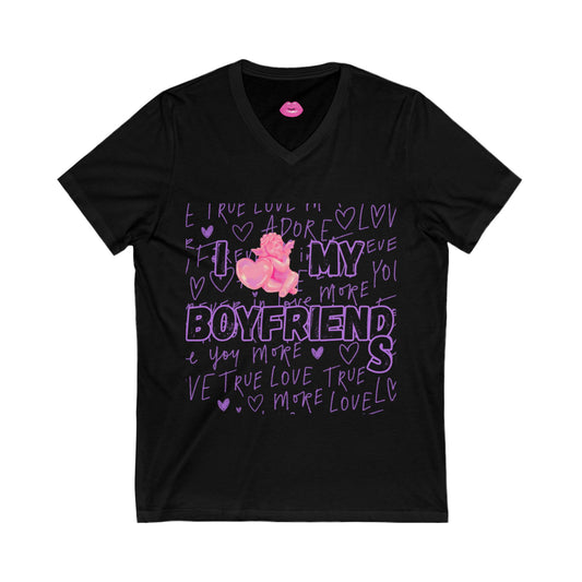 "I Love My Boyfriend_s" V-Neck Tee