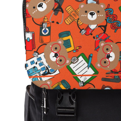 Playful Bear Pattern Unisex Shoulder Backpack