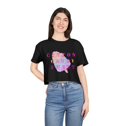 "Cotton Candy Sweet"- Women's Crop Tee