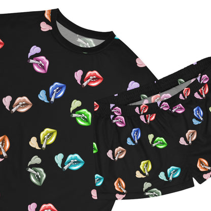 "Lips Loc'D" women's short pajama set