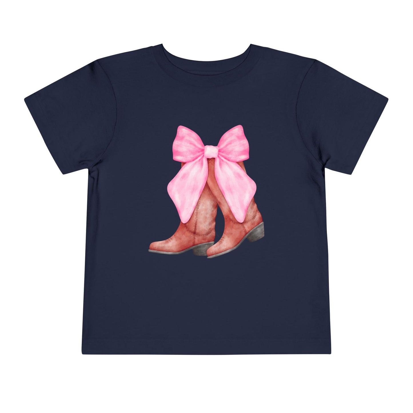 Cute Toddler Tee with Pink Bow Boots Design
