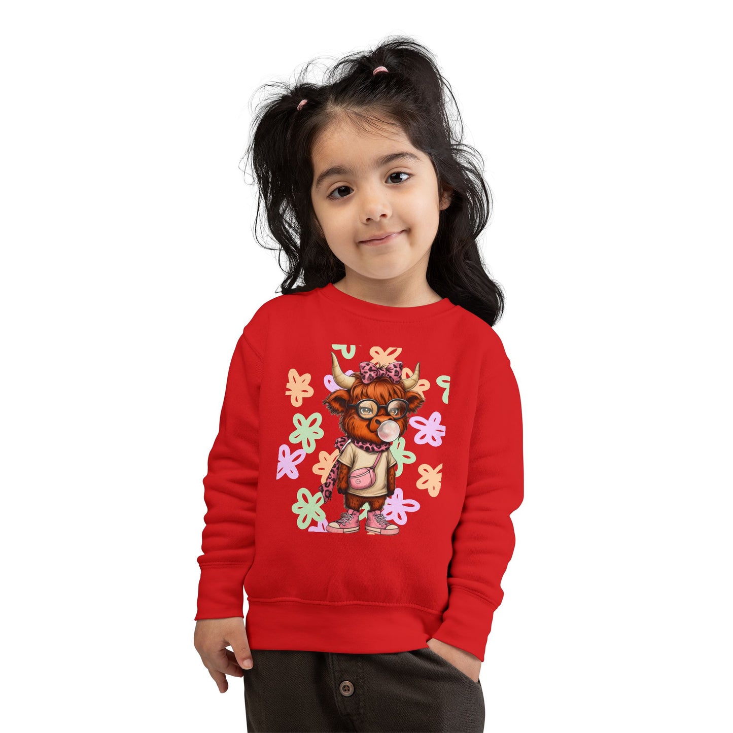 Cute Toddler Sweatshirt with Floral Animal Design