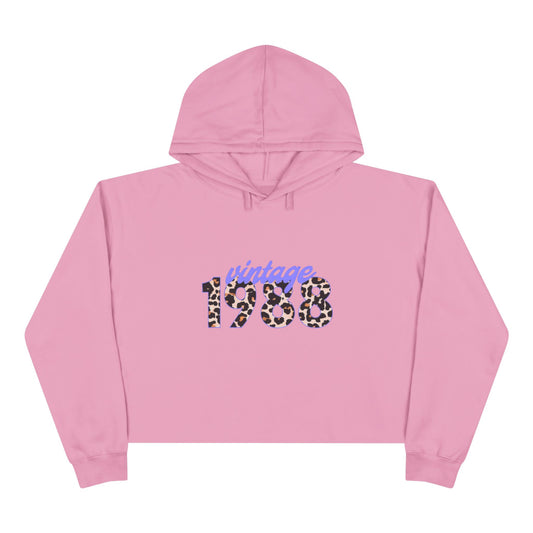 Vintage 1988 Crop Hoodie, Retro Fashion